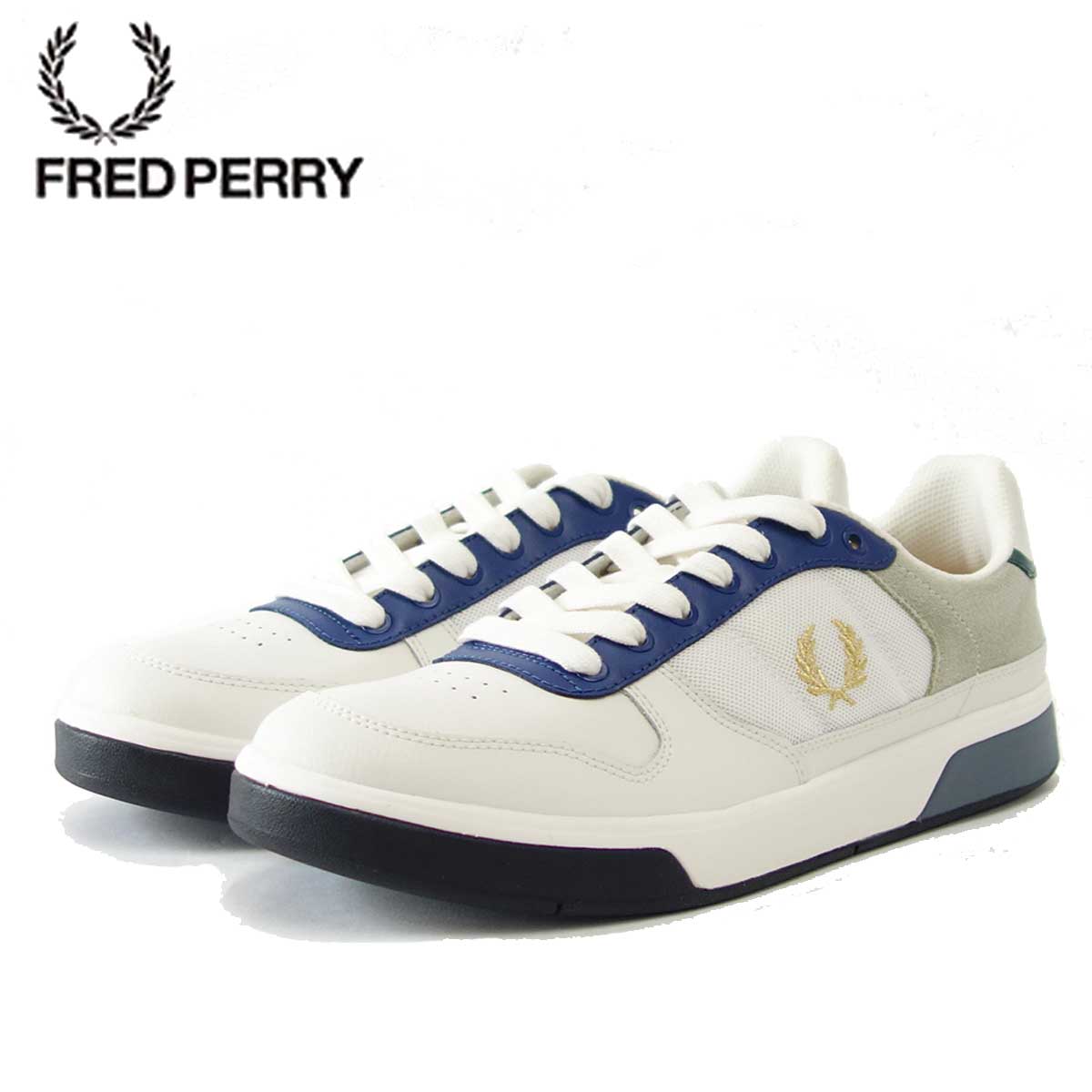 楽天市場 Fred Perry フレッドペリー 0 303 メンズ B0 Leather カラー スノーホワイト レザー メッシュのローカットスニーカー 靴 靴のシナガワ