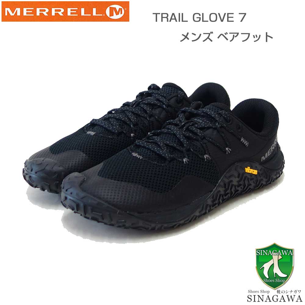 MERRELL メレル トレイル グローブ 7 TRAIL GLOVE 7 （メンズ） m037151 ブラック ベアフットシューズ ローカット ハイキングモデル「靴」