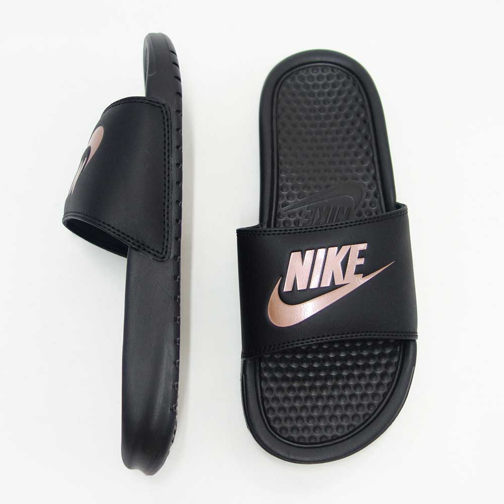 nike benassi black rose gold