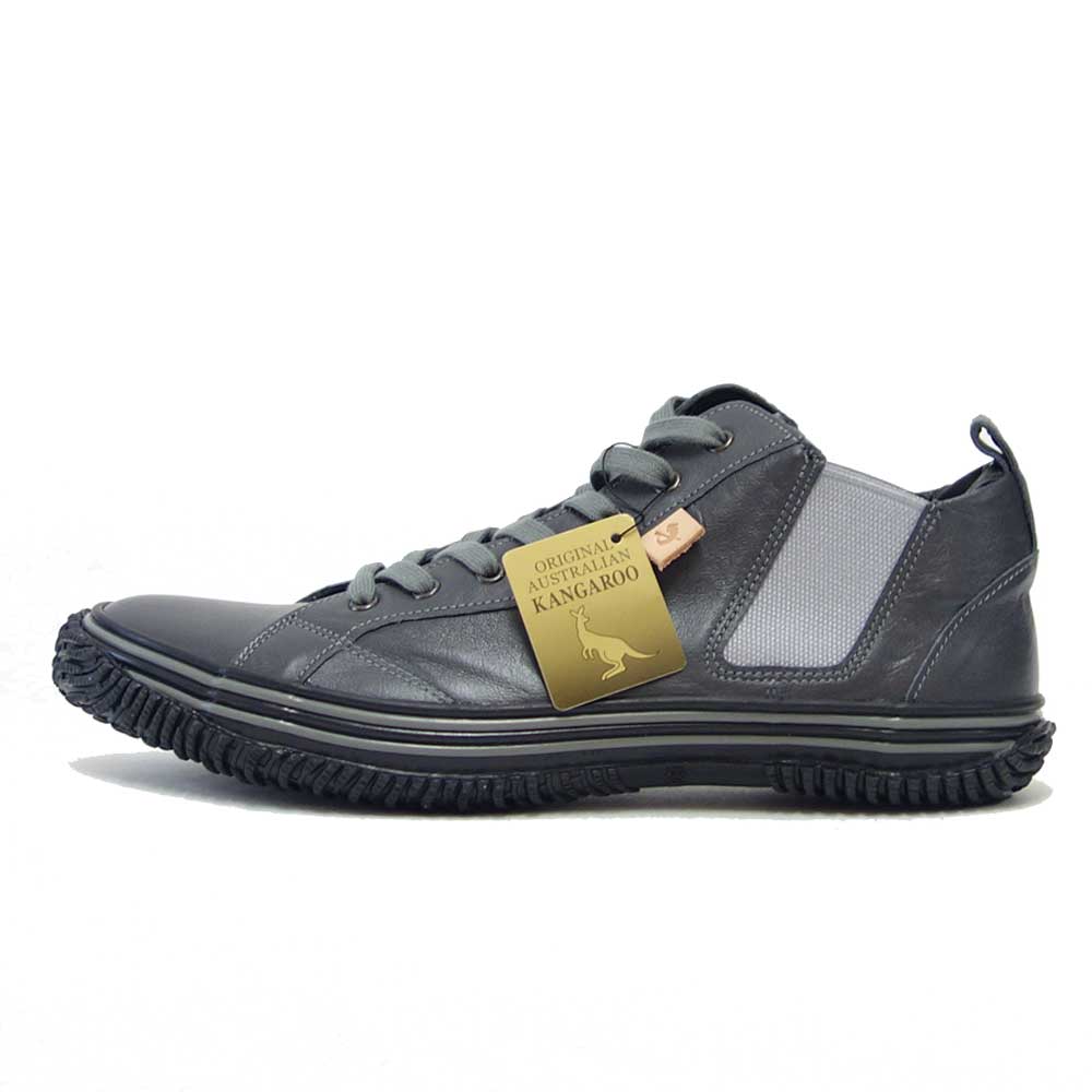 スピングル ムーヴ Spingle Move Spm 442 ユニ性別 チャコールグレーグレー 108 カンガルー革 自然状態レザー スニーカー ラバーソール 履物 Orbisresearch Com