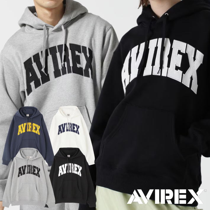 【定番】AVIREX パーカー フ―ディー ティーシャツ プルパーカー 汗水 プルオーバー 裏起毛 メンズ 置き目品 ブランド名 今めかしい アップリケ刺しゅう アビレックス アヴィレックス Y_U ★REVM 7833931006 7986956 PULLOVER SWEAT PARKA LOGO 貨物輸送無料