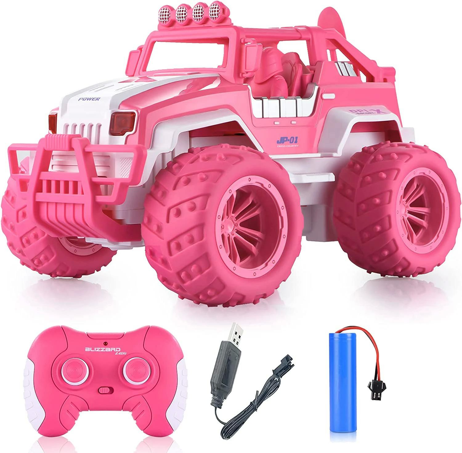 女の子のためのリモートコ 警察車 スタントカー 電動RCカー 子供用おもちゃ おもちゃの車 車おもちゃ オフロードカー ラジコン車