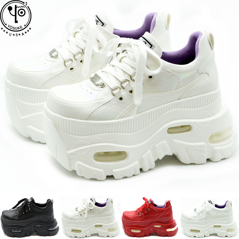 ヨースケ YOSUKE 厚底スニーカー レースアップ プラットフォーム ダッドスニーカー レディース 全4色 S M L LL 黒 白 4460121 (予約)は6月上旬～の入荷です