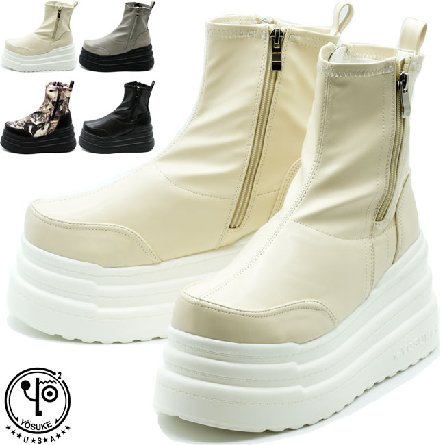 楽天市場】ヨースケ YOSUKE 厚底ブーツ レディース ロック リング