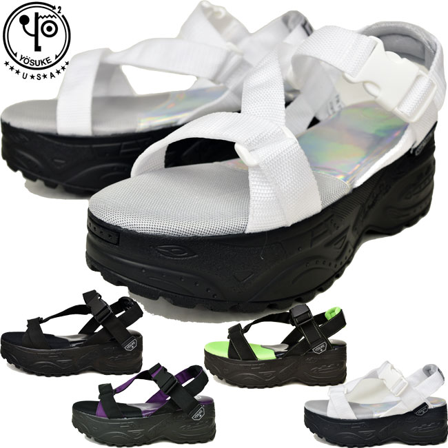 注目ブランド 楽天市場 ヨースケ Yosuke 厚底サンダル 厚底 ソール デザイン スポーツサンダル スポサン メンズ シューズメガアイビー 60 Off Hajoseppelt De