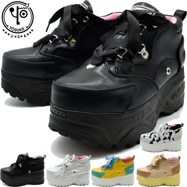コンビニ受取対応商品 楽天市場 ヨースケ Yosuke 厚底スニーカー ハイソール レディース プラットフォーム 全5色 22 5 25 予約 は7月下旬 の入荷です シューズメガアイビー 肌触りがいい Allintheloop Com