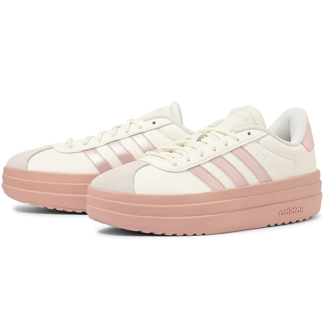アディダス VLコート ボールド adidas W VL COURT BOLD アイボリー/サンドベージュ/ピンク IH3080