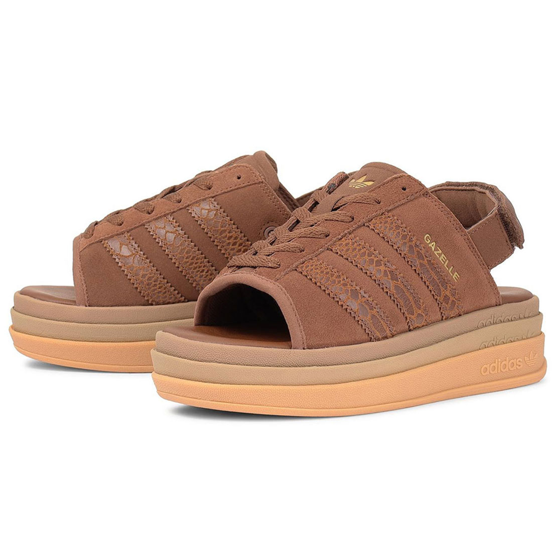 アディダス ガゼル ボールド サンダル W adidas Gazelle Bold Sandal W ブラウン/ゴールド IH6633