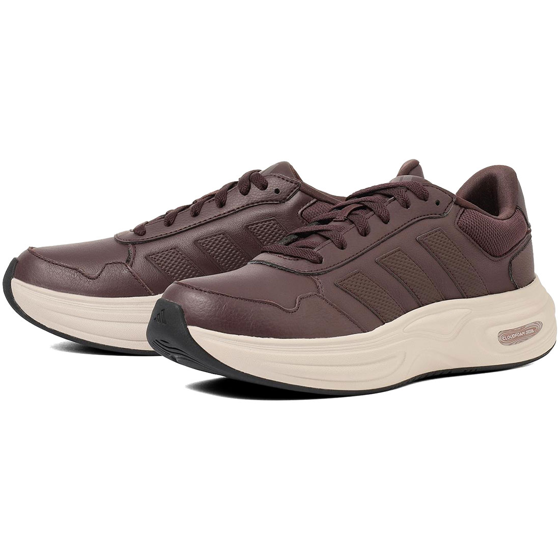 アディダス クラウドフォーム クッション レザー ワイド adidas CLOUDFOAM CUSHION LEATHER WIDE ブラウン/アルミニウム KJ4257