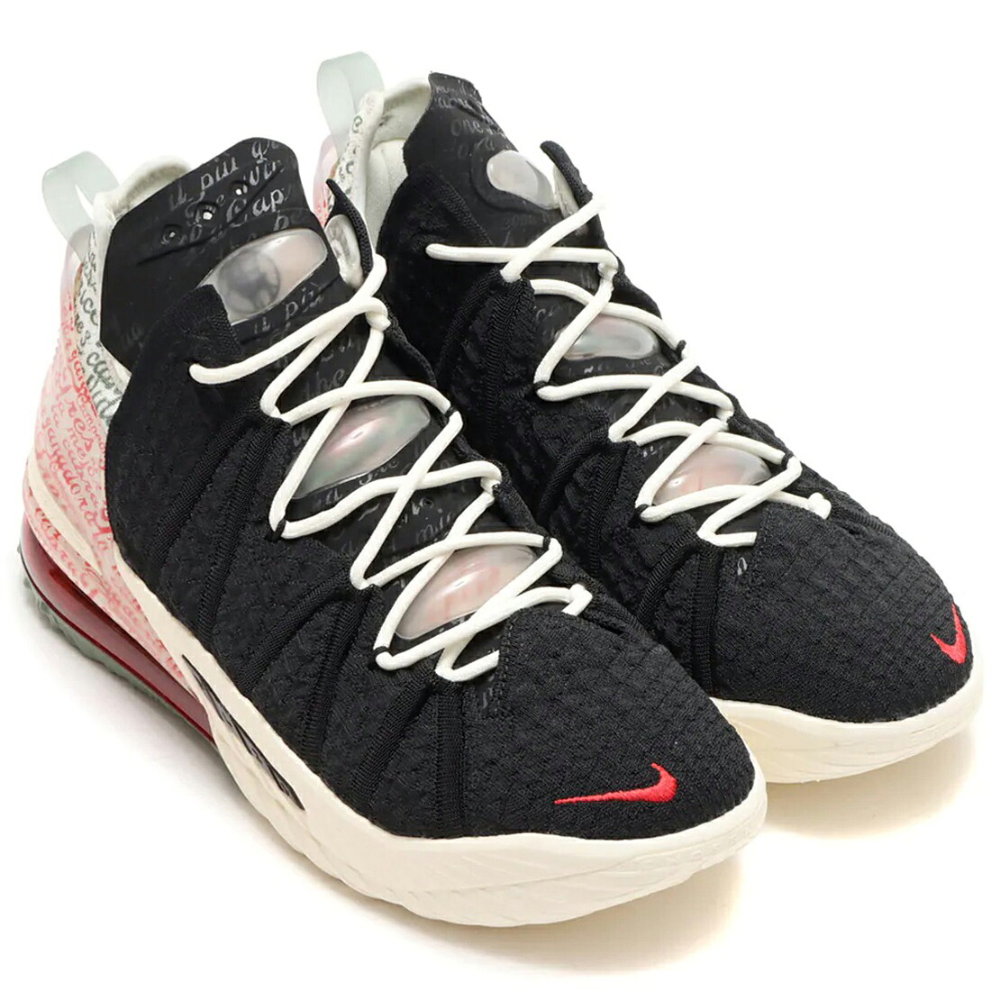 ナイキ レブロン 18 NIKE LEBRON 18 ブラック/ペールアイボリー/スパイラルセージ/ユニバーシティレッド CQ9283-008｜シューズナッツ