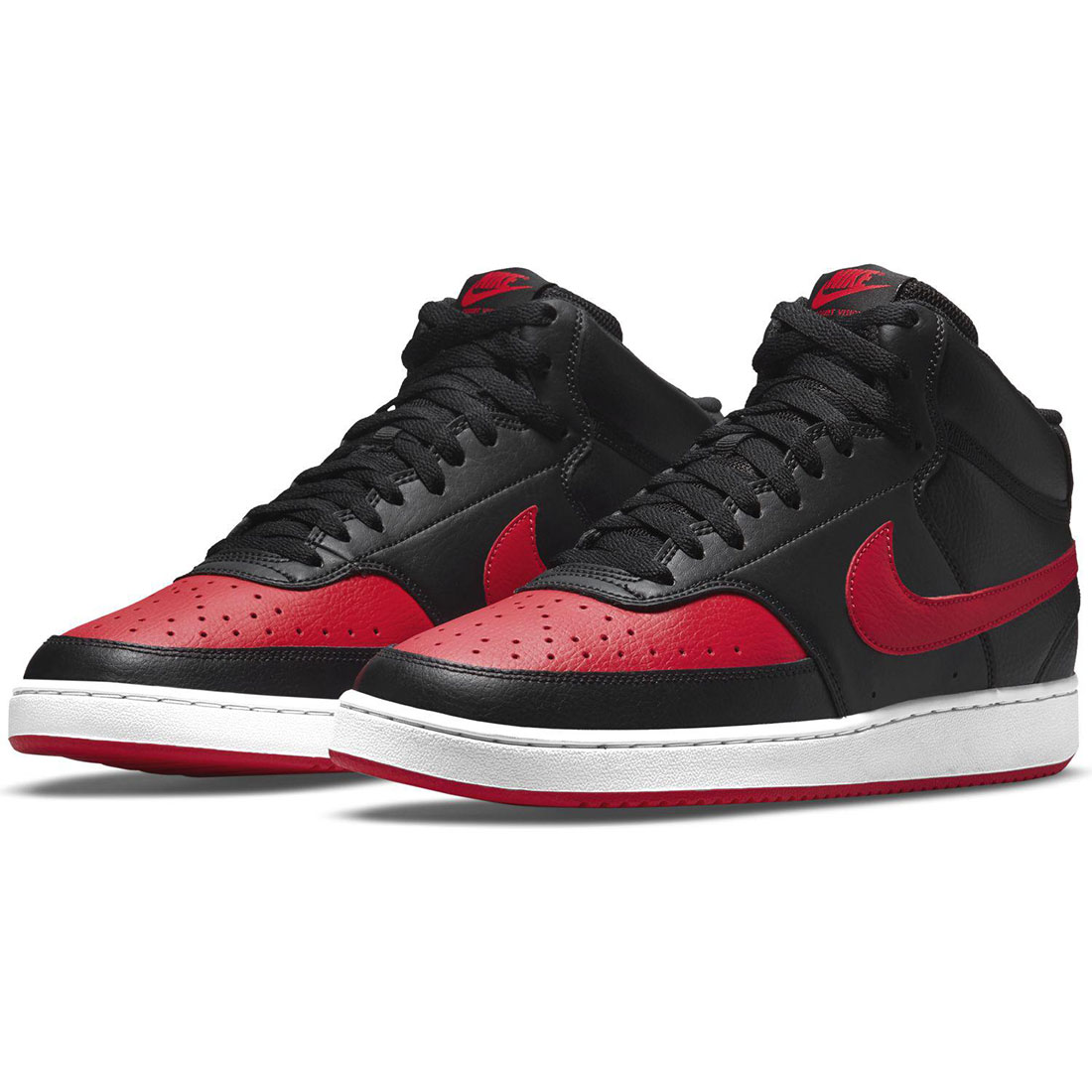ナイキ 厚地の外套 視力 ミッド NIKE COURT VISION MID 黒いこと/ユニバーシティレッド DM8682-001