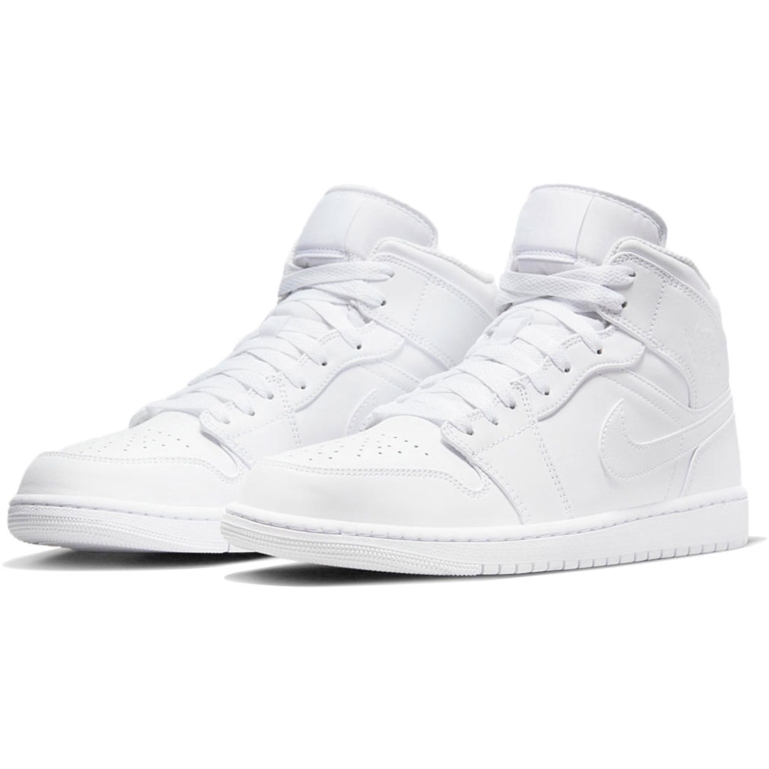 ナイキ エア ジョーダン 1 ミッド NIKE AIR JORDAN 1 MID ホワイト/ホワイト 554724-136|シューズナッツ