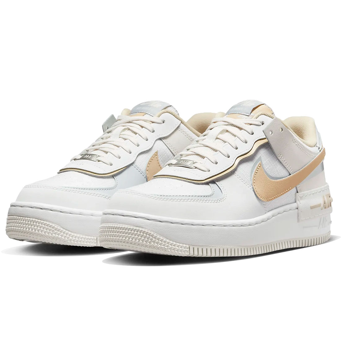 ナイキ エア フォース 1 シャドウ NIKE W AIR FORCE 1 SHADOW サミットホワイト/ウルフグレー/ピュアプラチナム/セサミ DV7449-100
