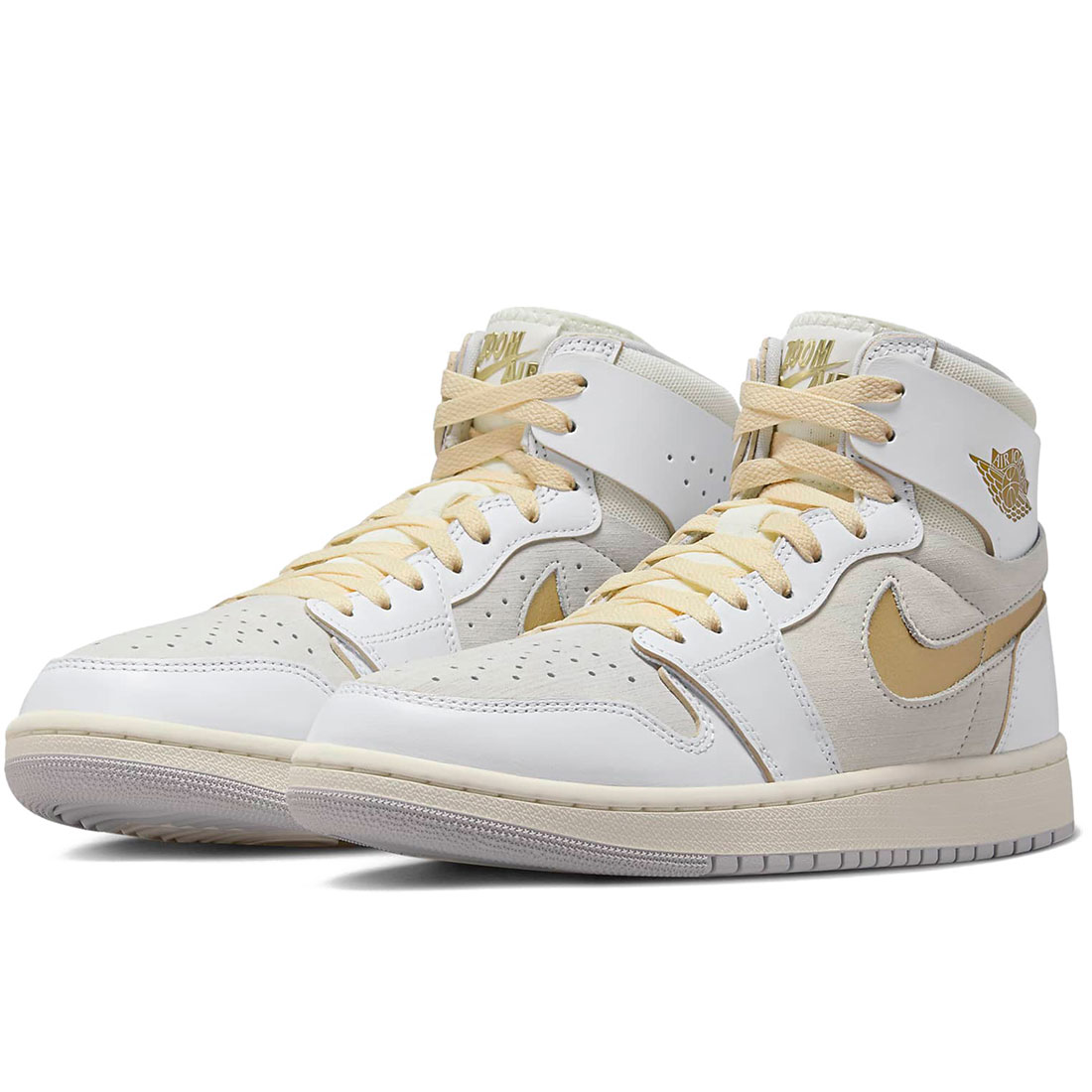 ナイキ エア湖 ジョーダン 1 望遠レンズ コンフォート 2 NIKE AIR JORDAN 1 ZOOＭ CMFT 2 白いこと/ニュートラルグレー/ゴールド DV1307-107