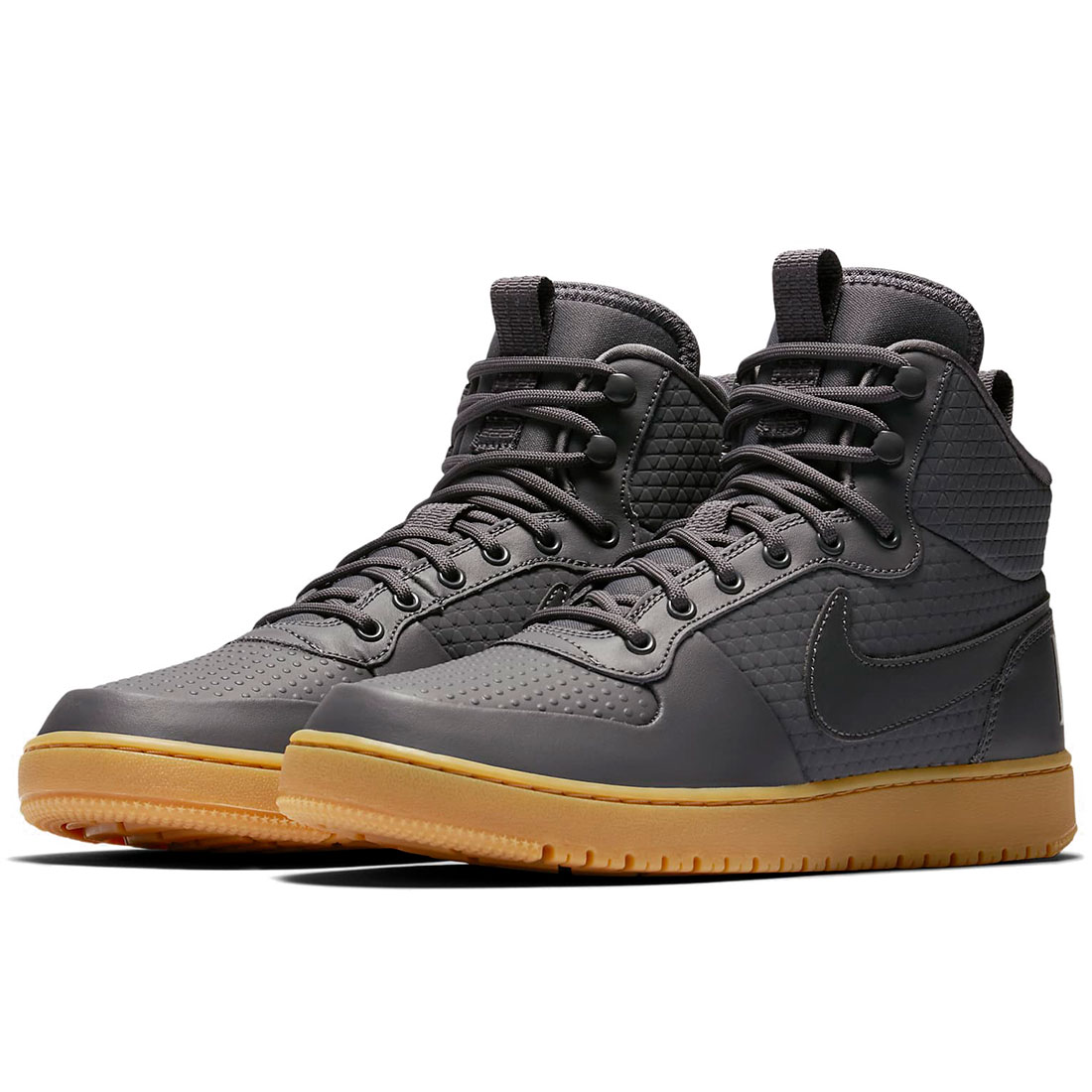 ナイキ 厚地の外套 ボロー ミッド 冬季 NIKE COURT BOROUGH MID WINTER うす暗い薄墨色/ハイパークリムゾン/点火装置赤銅色 AA0547-001