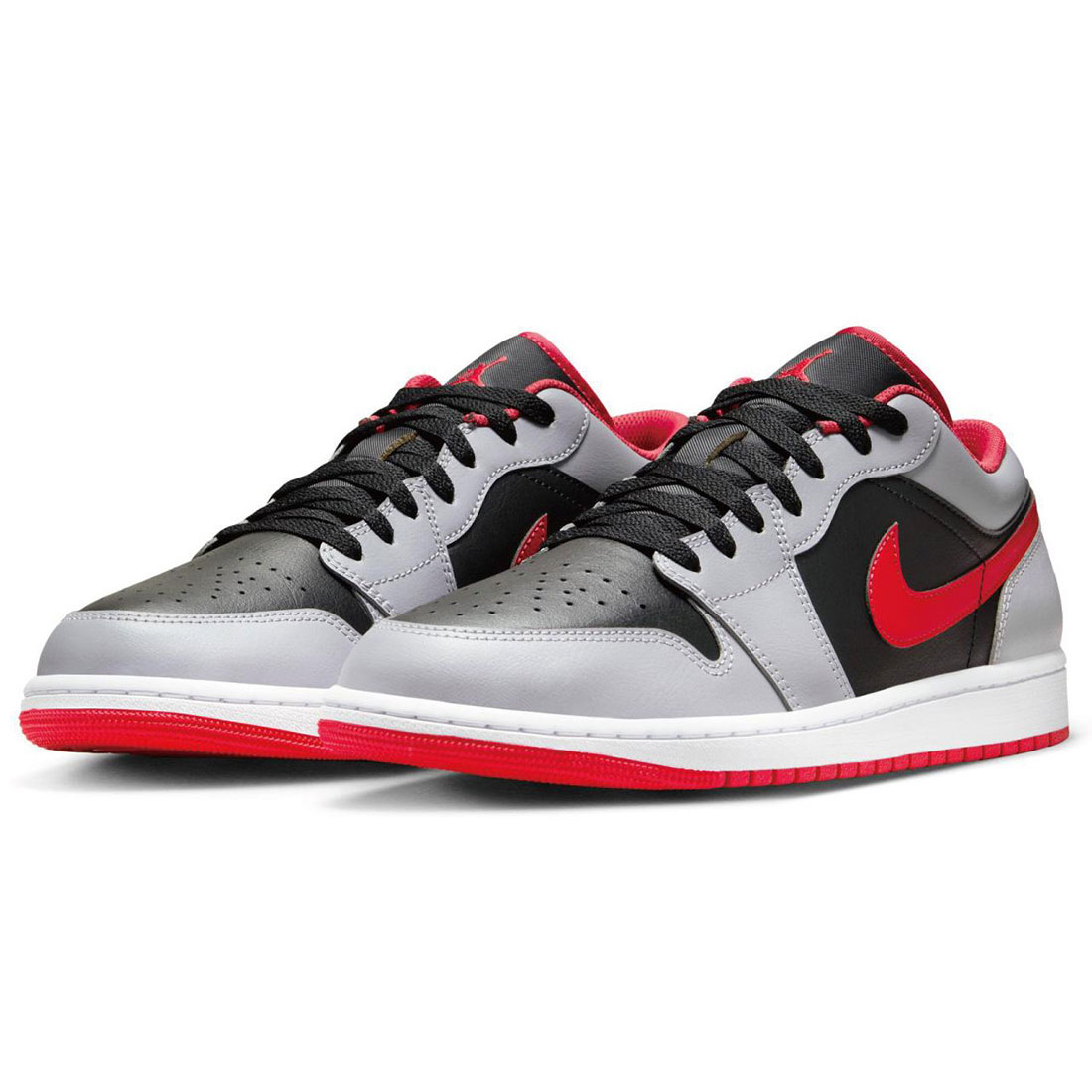 ナイキ エア ジョーダン 1 ロー NIKE AIR JORDAN 1 LOW ブラック/ファイアーレッド/シルバー 553558-060|シューズナッツ