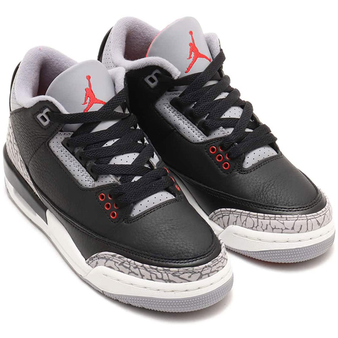 ナイキ エア ジョーダン 3 レトロ GS NIKE J AIR JORDAN 3 RETRO GS ブラック/セメントグレー/サミットホワイト/ファイヤーレッド DM0967-010