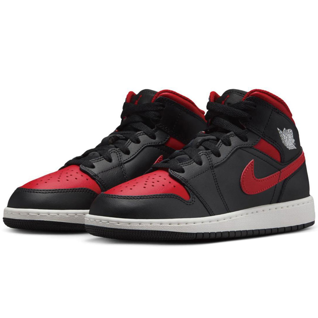 【美品】★NIKE AIRJORDAN1 MID \"ブラック＆レッド＆ホワイト\" 楽天市場】ナイキ エア ジョーダン 1 ミッド NIKE J AIR JORDAN