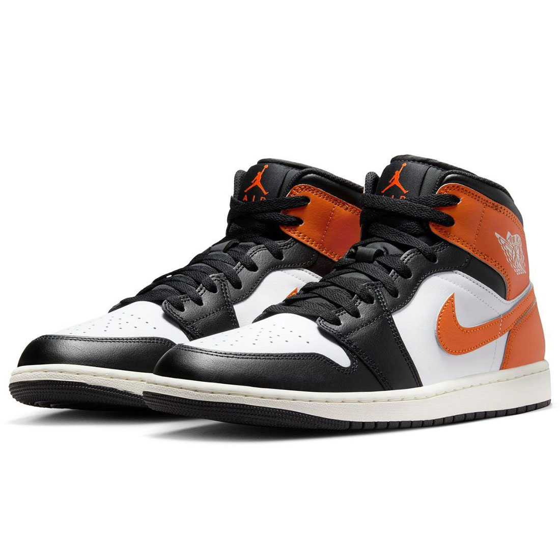 ナイキ エア湖 ジョーダン 1 ミッド NIKE AIR JORDAN 1 MID 白いこと/黒いこと/オレンジ色 DQ8426-801