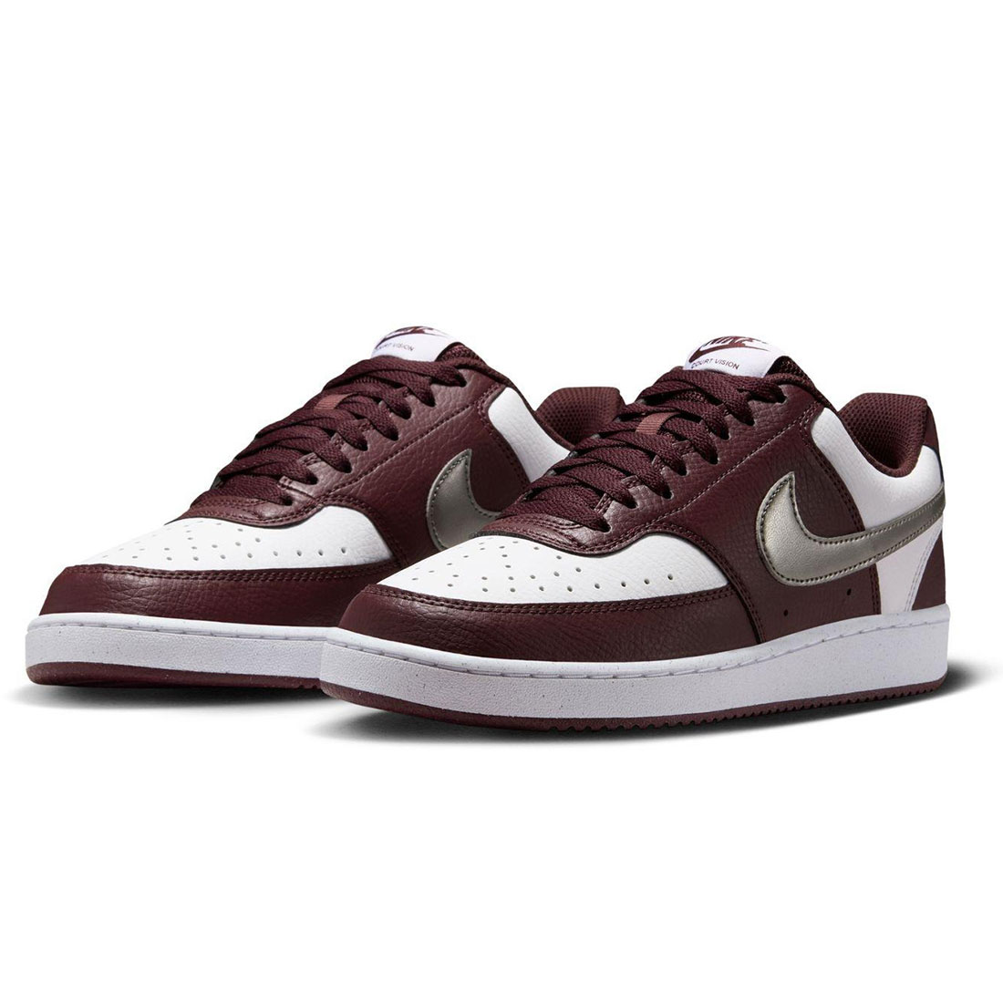 ナイキ コート ビジョン ロー NN NIKE W COURT VISION LO NN ホワイト/ワインレッド IM7647-100