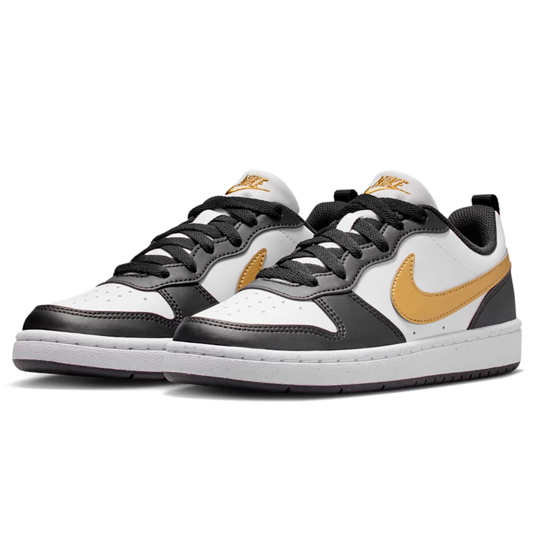 ナイキ コート ボロー ロー リクラフト NIKE J COURT BOROUGH LOW RECRAFT ブラック/ブラック/ホワイト/メタリックゴールド DV5456-008