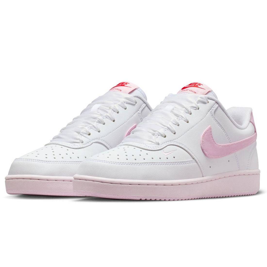 ナイキ コート ビジョン ロー NIKE W COURT VISION LO ホワイト/ピンクフォーム IR0797-100｜シューズナッツ