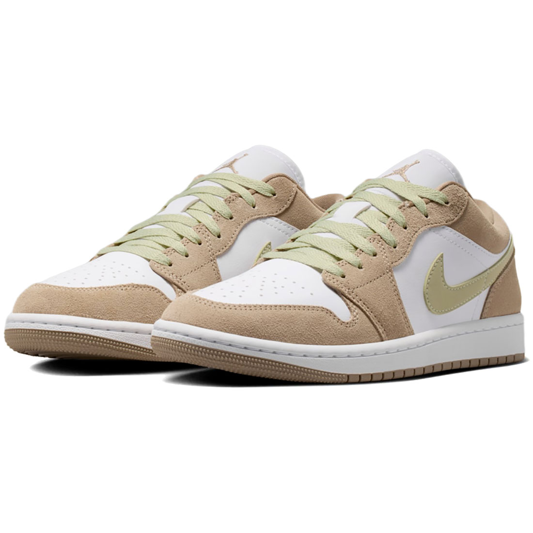 ナイキ エア ジョーダン 1 ロー NIKE W AIR JORDAN 1 LOW カーキ/オリーブオーラ/セイル/ホワイト DC0774-204｜シューズナッツ
