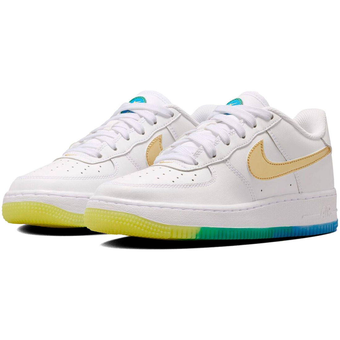 ナイキ エア フォース 1 WC GS NIKE J AIR FORCE 1 WC GS ホワイト/メタリックゴールド/グリーン/イエロー IR3538-100