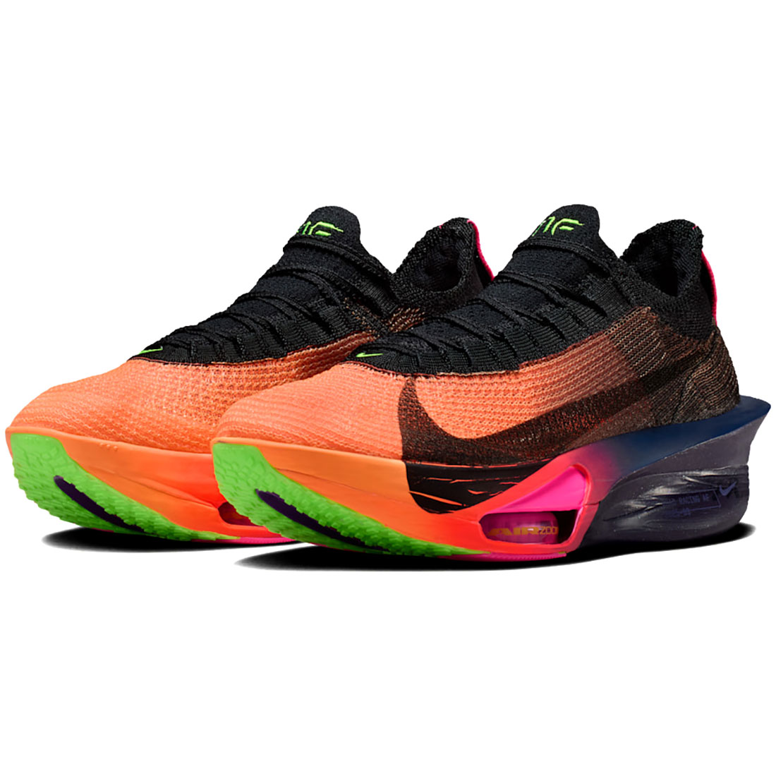 ナイキ アルファフライ 3 グラム NIKE W ALPHAFLY 3 GLAM オレンジパルス/パープルダイナスティー/エレクトリックグリーン/ブラック IO9559-800｜シューズナッツ
