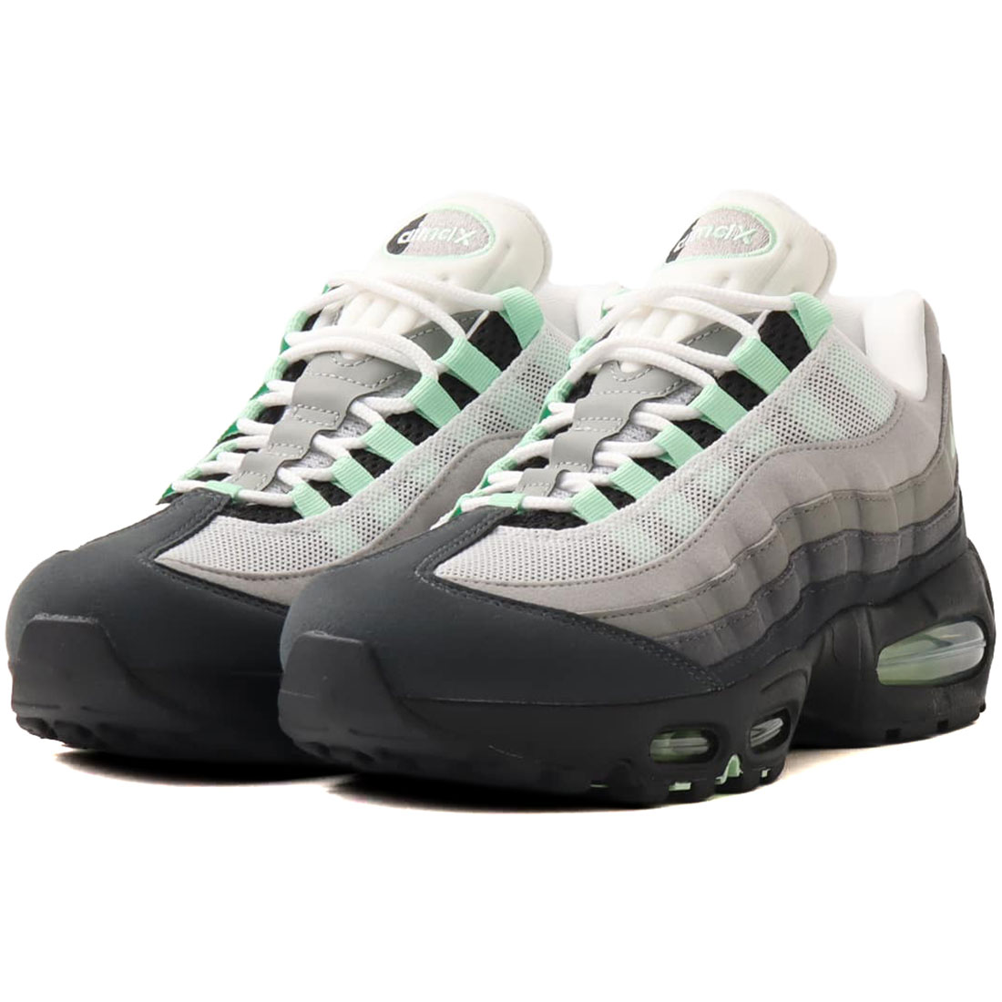 ナイキ 大気圏 マックス 95 ビッグ 砂上の楼閣 NIKE W AIR MAX 95 BIG BUBBLE 黒いこと/白いこと/ミディアムグレー/生新しいペパーミント HJ5996-005