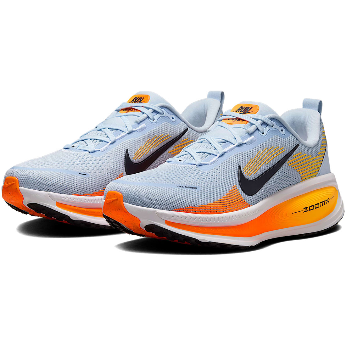 ナイキ ボメロ 18 NIKE VOMERO 18 ハイドロジェンブルー/レーザーオレンジ/トータルオレンジ/ブラック HM6803-404｜シューズナッツ
