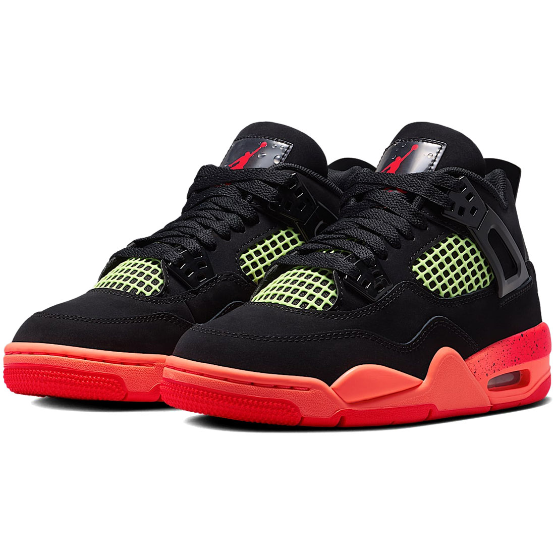 ナイキ エア湖 ジョーダン 4 レトロ NIKE J AIR JORDAN 4 RETRO 黒いこと/ブライトマンゴー/ベアリーボルト/インフラ赤いこと23 II1271-001