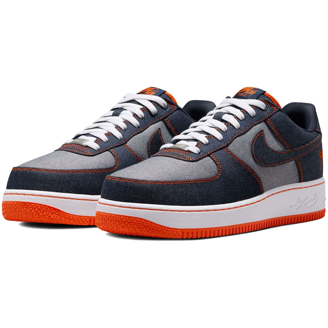ナイキ 大気圏 フォース 1 置き目 労働者階級トロ ジーンズ NIKE AIR FORCE 1 LOW PROTRO DENIM オブシディアン/白いこと/セーフティオレンジ色 IM1980-400