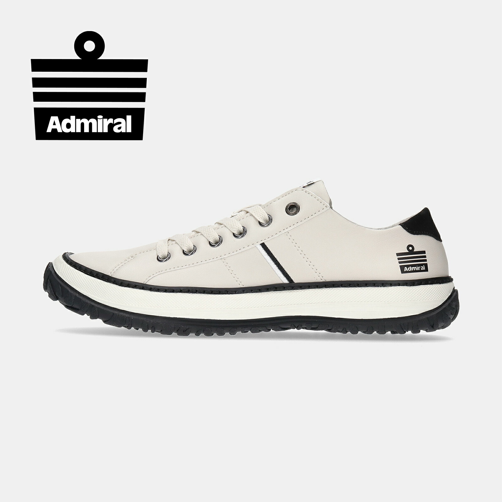 【アドミラルスニーカー公式】Admiral ユニセックス WATFORD NEO(ワトフォードネオ) AD836 アイボリー 白 スニーカー メンズ レディース 交換可能 送料無料