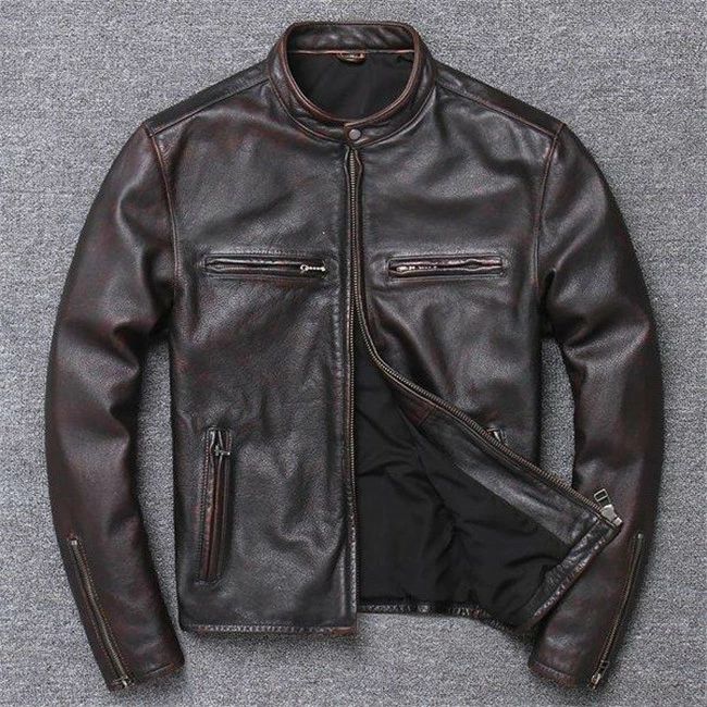 春秋 本革ジャケット フライトライダースジャケット カッコイイ ファッション ケミカルウォッシュ 革ジャン レザーコート カジュアル防