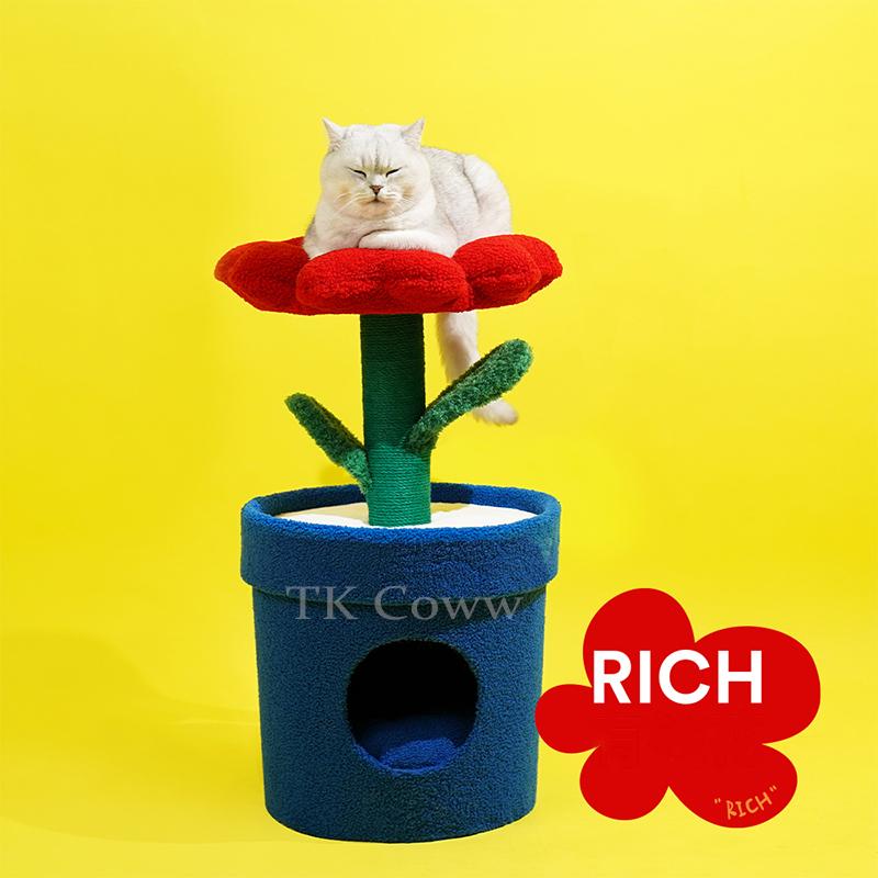 ペットベッド　ペットハウス　猫ハウス　猫用　爪研ぎ柱一体型 柔らかい　通気性良い　かわいい　おしゃれ　送料無料