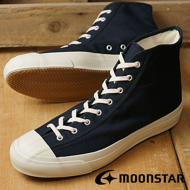 楽天市場 月間優良ショップ受賞 サイズ交換片道送料無料 Moonstar ムーンスター スニーカー メンズ レディース Fine Vulcanized Gym Classic Hi ファインバルカナイズド ジム クラシック ハイ D Navy Fw17 日本製 靴 Shoetime