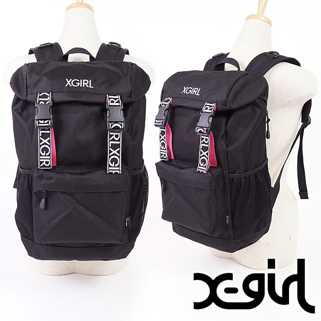 楽天市場 X Girl エックスガール リュック Logo Tape Backpack ロゴテープ バックパック かぶせ型 デイパック Xgirl ブラック コンビニ受取対応商品 Shoetime