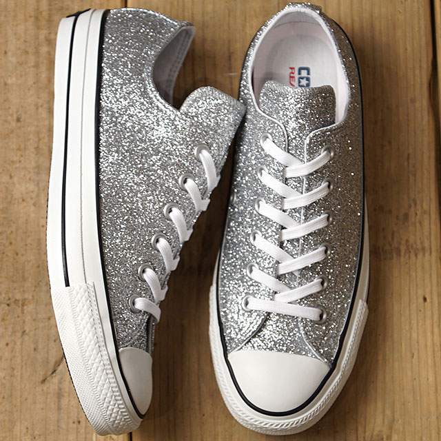 converse all star ox low silver sequins