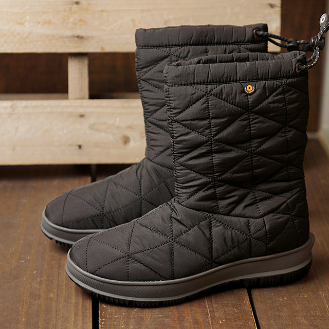 超人気の Bogs ボグス スノーブーツ ブラック系 Black ウィンターブーツ キルティング 防水 レディース Fw 001 Mid Snowday W ミッド スノーデイ Adrm Com Br