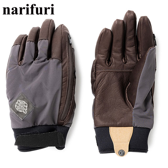 【20%OFF/SALE】コラボ narifuri ナリフリ &times; SoH NFC レザーコンビグローブ [NFSO-05 FW24] メンズ・レディース 手袋 日本製 自転車 バイク アウトドア CHARCOAL 正規取扱店【ts】【e】｜Shoetime アウトフィットストア
