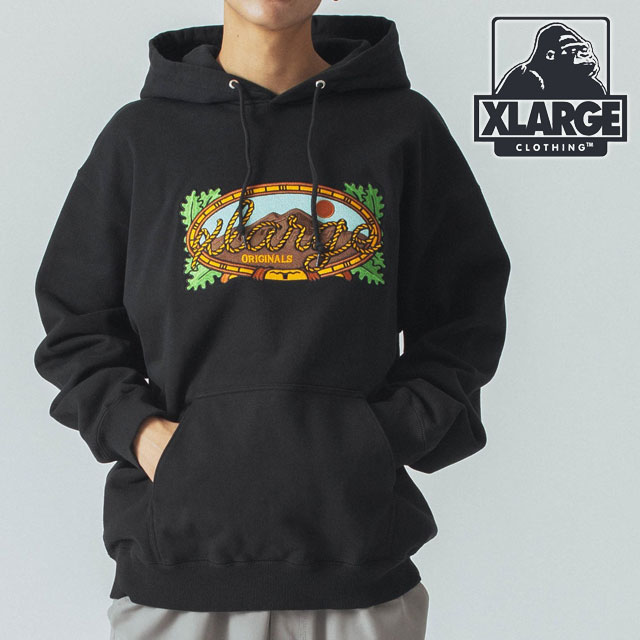 【35%OFF/SALE】エクストララージ XLARGE ロープロゴ フーデッド スウェットシャツ [101244012006 FW24WINTER] ROPE LOGO HOODED SWEATSHIRT メンズ x-large エックスラージ トップス プルオーバー フーディー BLACK 正規取扱店【ts】【e】