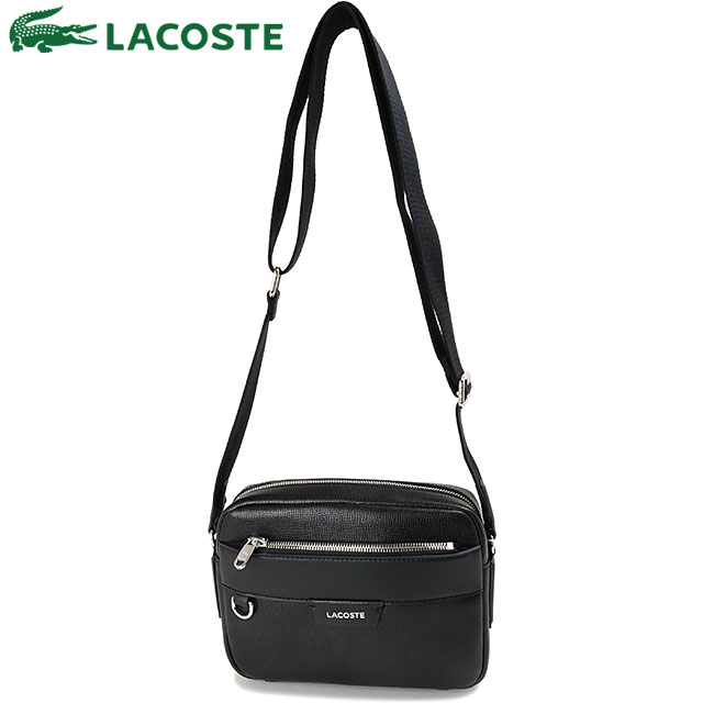 ラコステ LACOSTE オシアン レザーレポーターバッグ [NH5048OI-000 FW25] メンズ・レディース 鞄 ショルダーバッグ ブラック 正規取扱店｜Shoetime アウトフィットストア