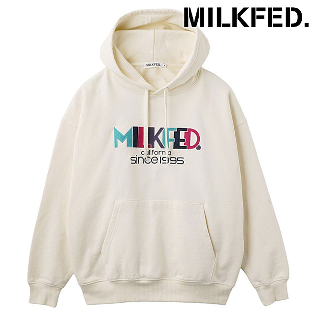 【30%OFF/SALE】ミルクフェド MILKFED. レトロロゴフェルトパッチ スウェットフーディー [103254012011 FW25] RETRO LOGO FELT PATCH SWEAT HOODIE レディース トップス プルオーバーパーカー オフホワイト 正規取扱店【ts】【e】