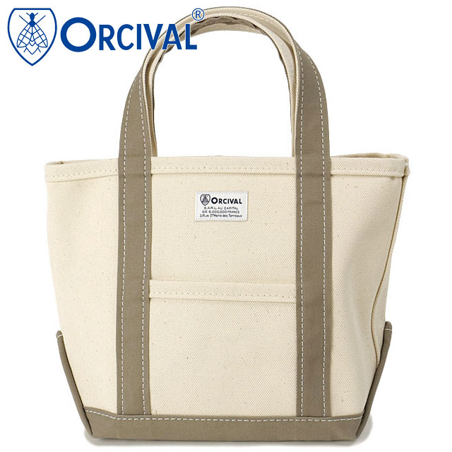 オーシバル ORCIVAL トートバッグ スモール [OR-H0285-KWC] TOTE BAG SMALL メンズ・レディース ユニセックス 鞄 日本製 キャンバストート 小サイズ 帆布 ホワイト系 ECRU/TAUPE 正規取扱店
