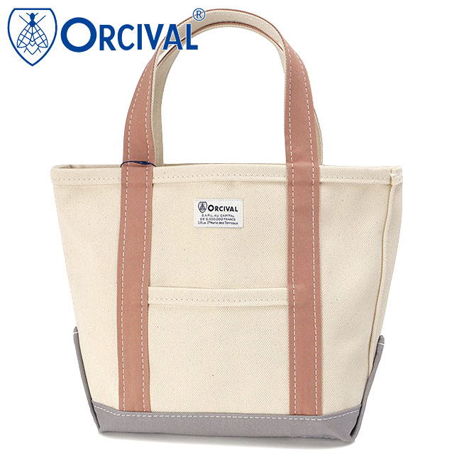 オーシバル ORCIVAL トートバッグ スモール [OR-H0285-KWC] TOTE BAG SMALL メンズ・レディース ユニセックス 鞄 日本製 キャンバストート 小サイズ 帆布 ホワイト系 ECRU/SMOKY-PINK/GREY 正規取扱店