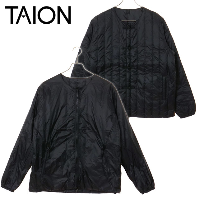 TAION タイオン リバーシブルチャイナボタンインナーダウンジャケット [TAION-JK01JS FW25] U REVERSIBLE CHINA BUTTON INNER DOWN JACKET メンズ・レディース アウター 2WAY JAPAN SPECIAL BK&times;BK 正規取扱店｜Shoetime アウトフィットストア