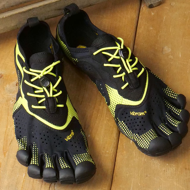 Vibram FiveFingers ビブラムファイブフィンガーズ 5本指シューズ メンズ V-RUN [26M7004 SS26] 靴 ベアフット ランニングシューズ アウトドア 黒 Black-Lime/Black 正規取扱店｜Shoetime アウトフィットストア