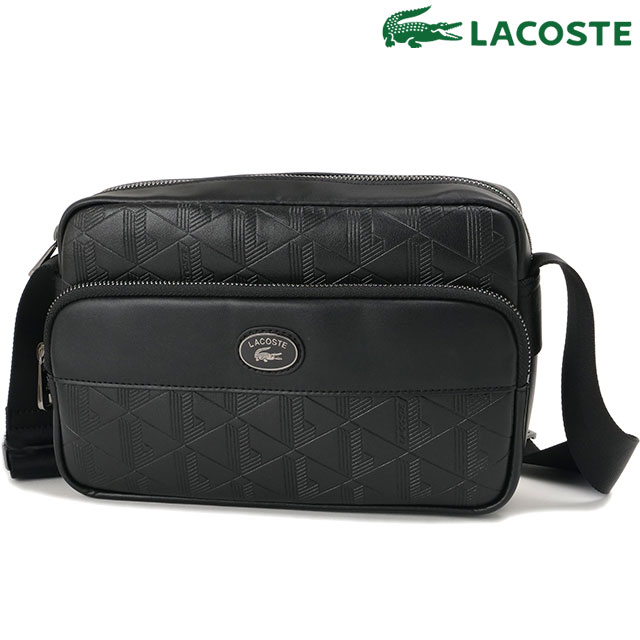 LACOSTE ラコステ ノモグラム コンビネーションミニショルダーバッグ [NH5266MR-000 FW26] メンズ ユニセックス 鞄 ショルダーバッグ 斜め掛け ブラック 正規取扱店｜Shoetime アウトフィットストア