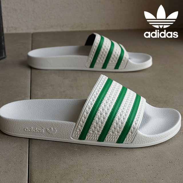 adidas adilette green white